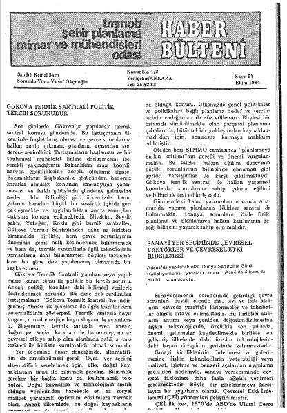 HABER BÜLTENİ - 10/1984