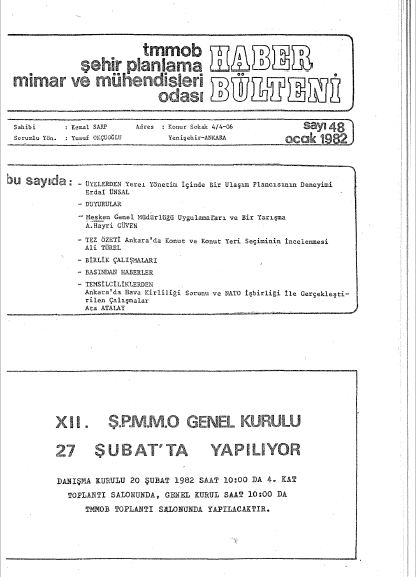 HABER BÜLTENİ - 01/1982