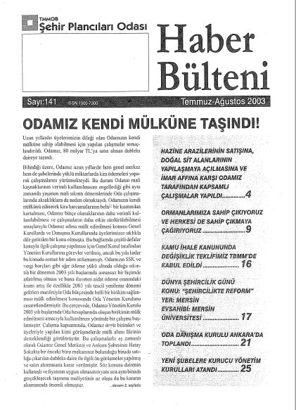 HABER BÜLTENİ - 07-08/2003