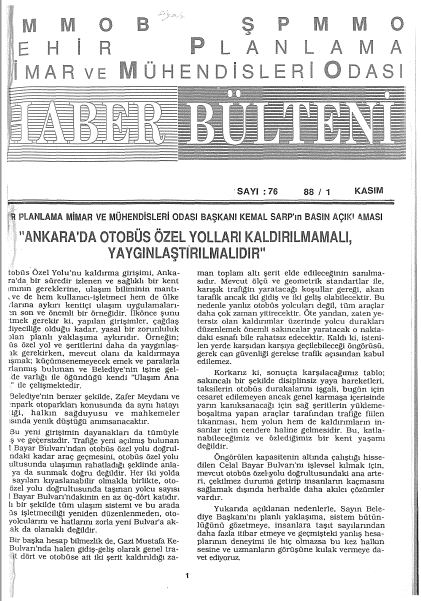 HABER BÜLTENİ - 11/1988