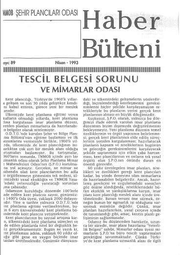 HABER BÜLTENİ - 04/1993