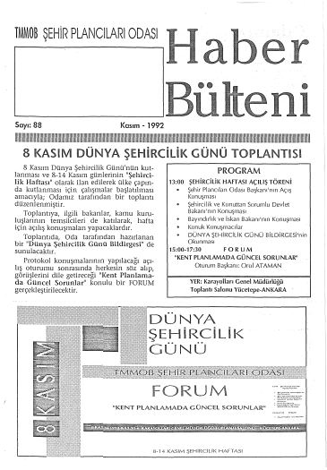 HABER BÜLTENİ - 11/1992
