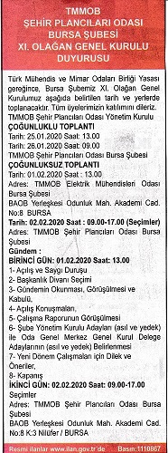 ŞUBEMİZ XI.OLAĞAN GENEL KURUL İLANI GAZETEDE YAYINLANMIŞTIR.