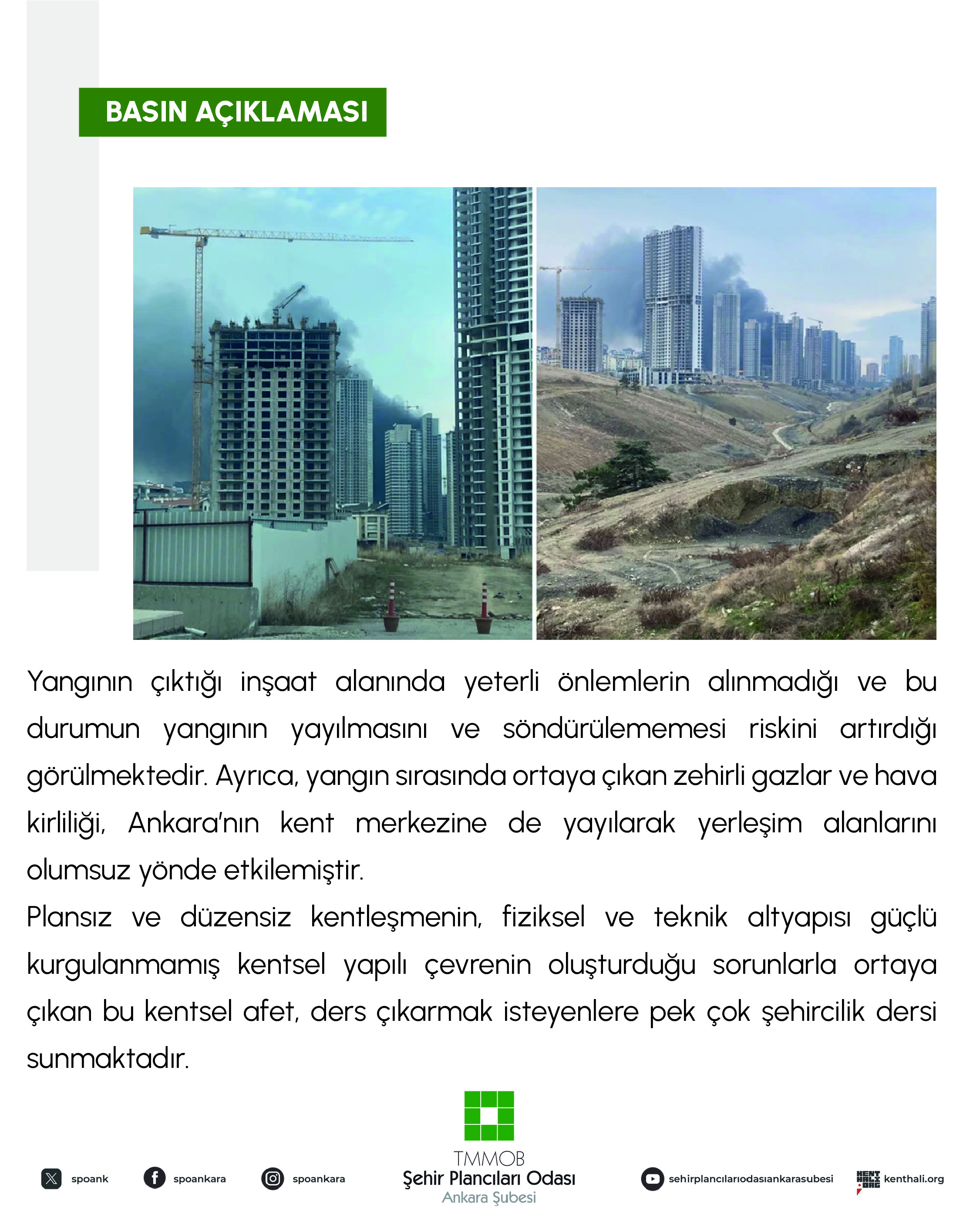 DİKMEN VADİSİNDEKİ YAPILAŞMANIN ARTAN RİSKLERİ PRİME ORAN YANGINI