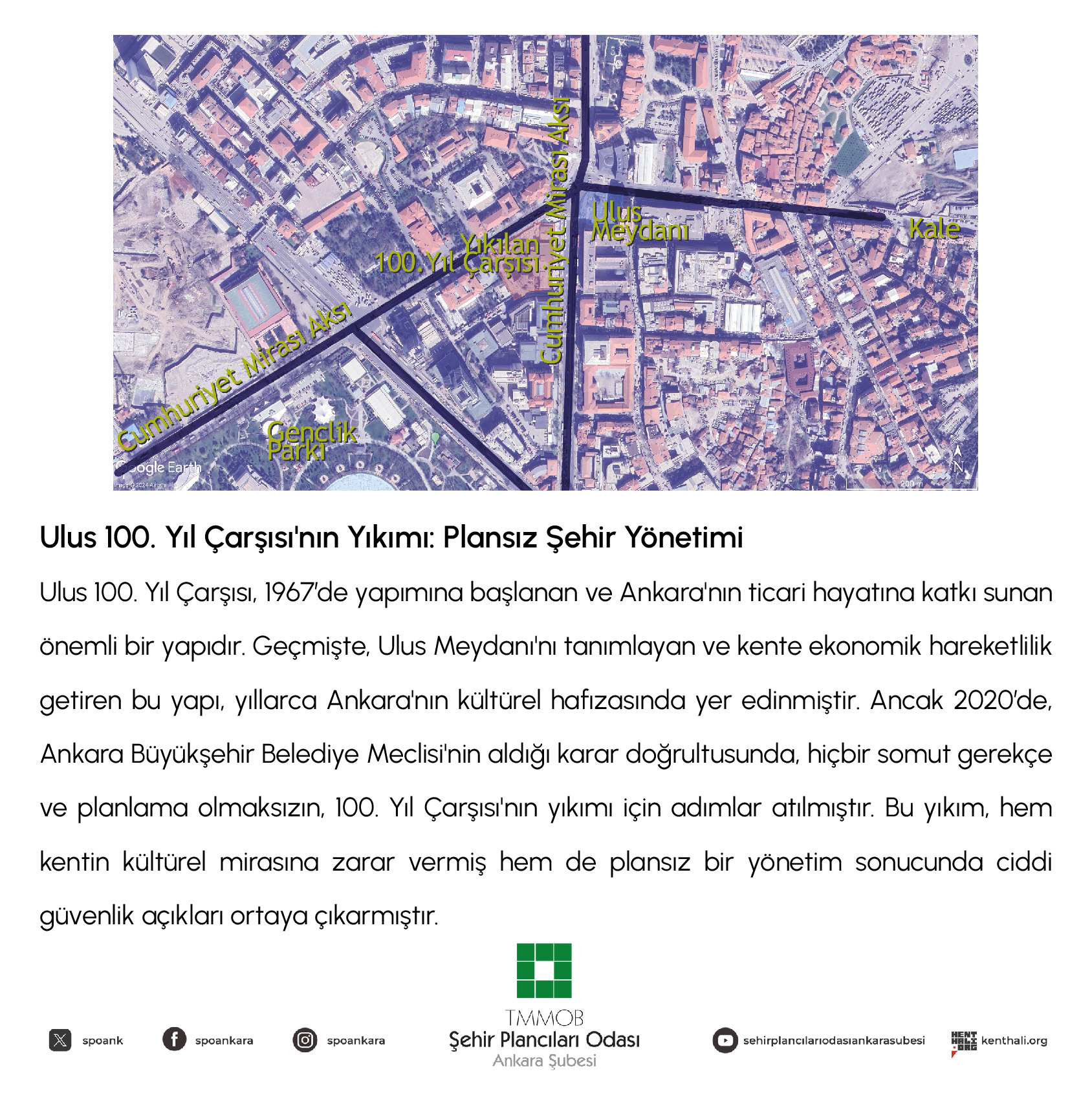 PLANSIZ PROGRAMSIZ BİR KENT YÖNETİMİ ANLAYIŞININ SONUCU: 
ULUS'TA MEYDANA GELEN GÖÇÜĞÜN ÜSTÜ KAPATILAMAZ!