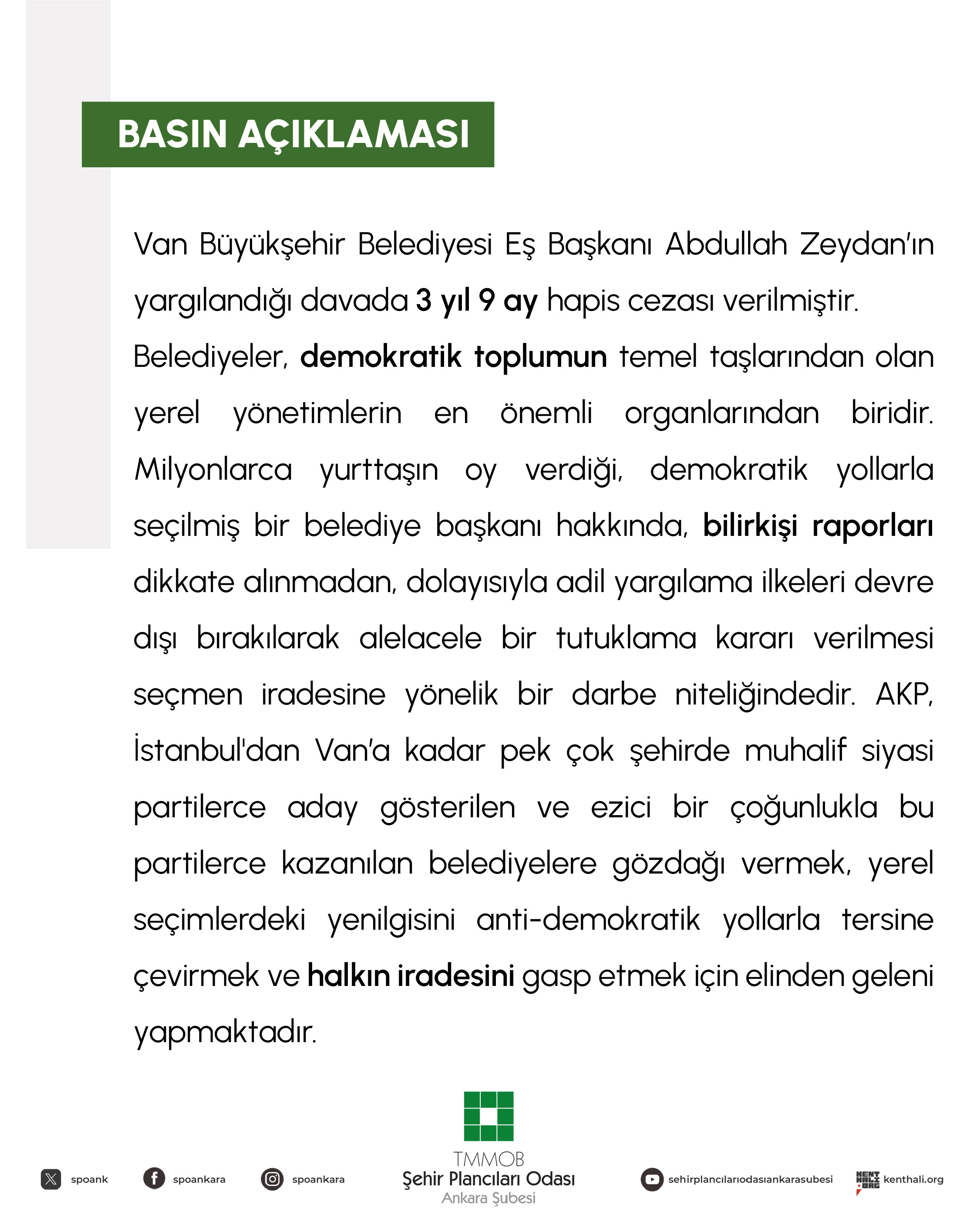 HALKIN İRADESİ GASP EDİLEMEZ!