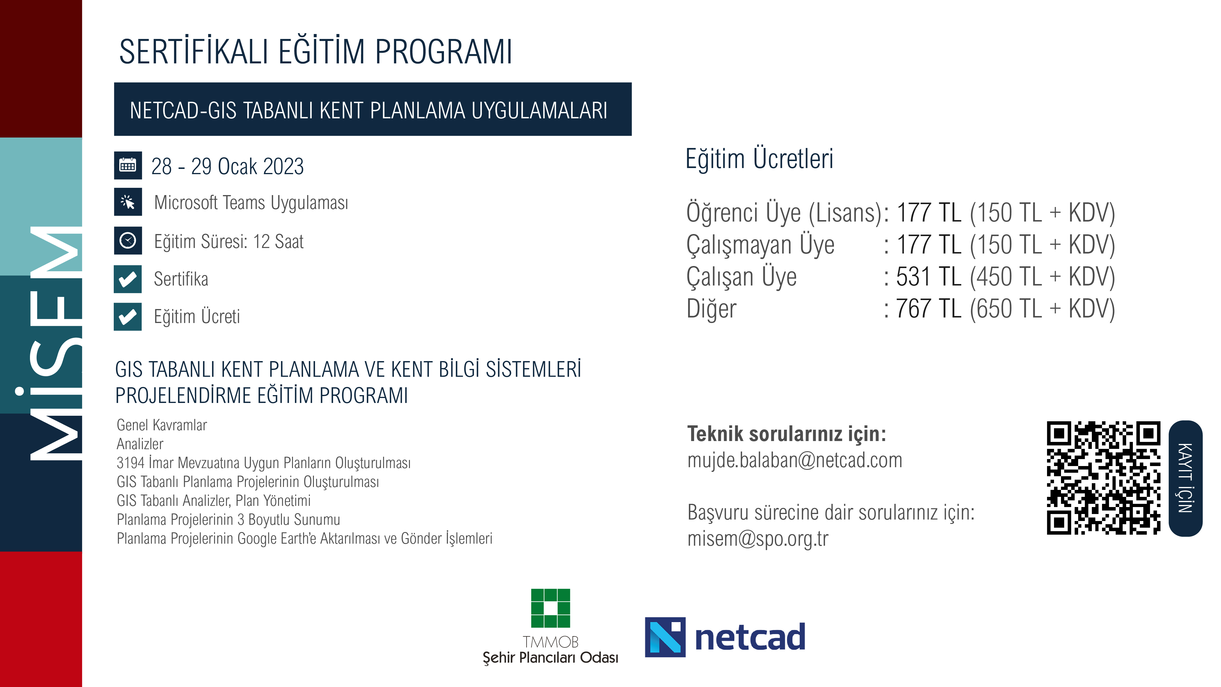 28-29 OCAK 2023 NETCAD EĞİTİMİ