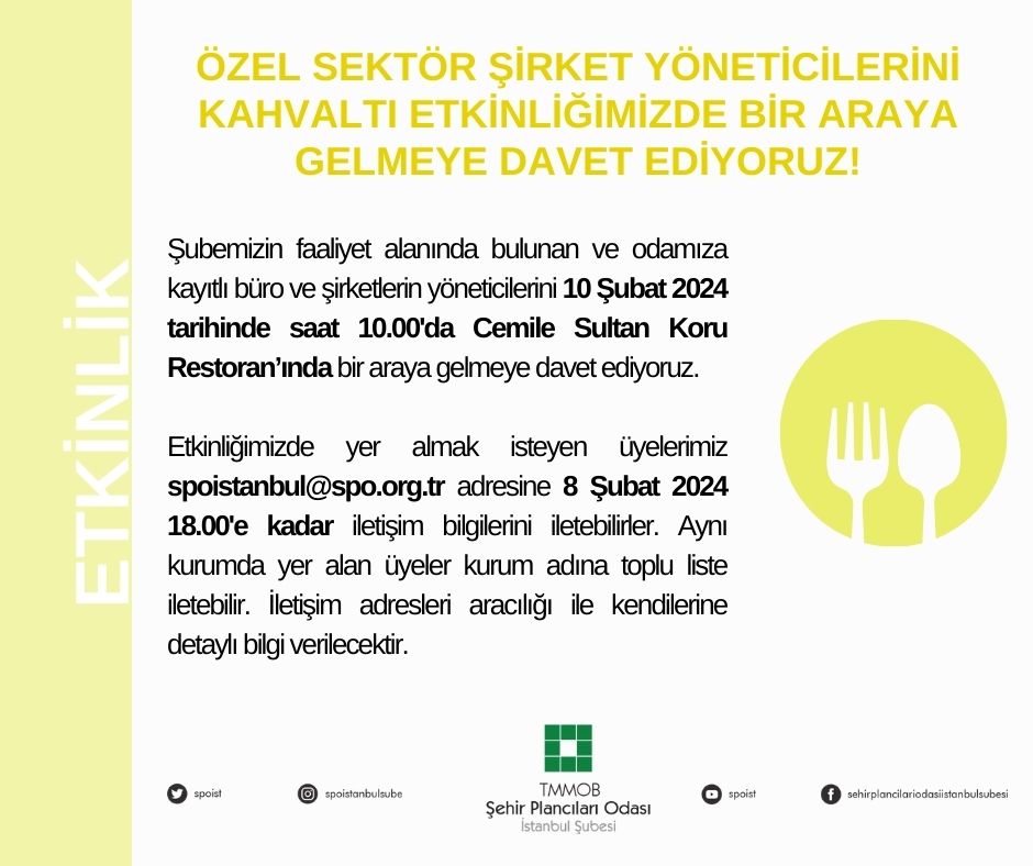 ÖZEL SEKTÖR ŞİRKET YÖNETİCİLERİNİ KAHVALTI ETKİNLİĞİMİZDE BİR ARAYA GELMEYE DAVET EDİYORUZ!