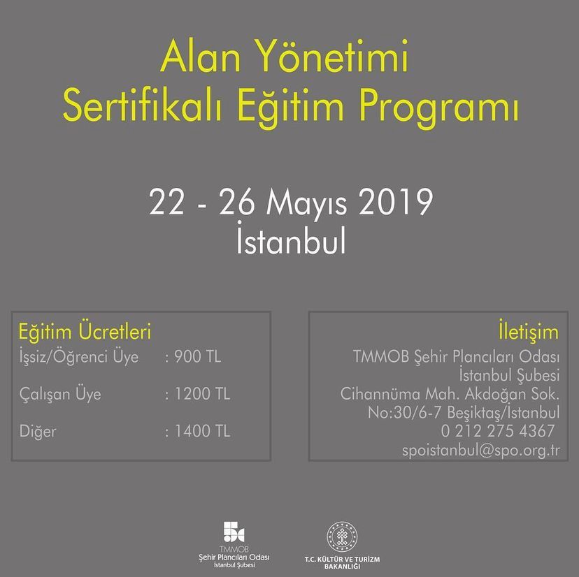 ALAN YÖNETİMİ SERTİFİKALI EĞİTİM PROGRAMI | 22-26 MAYIS 2019